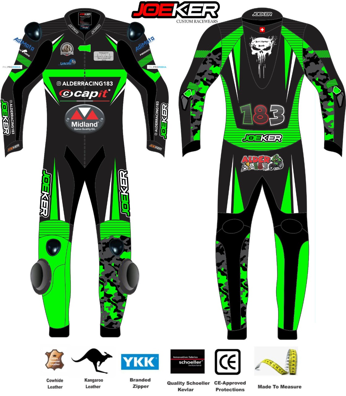 2022-01 Alder Racing Suit grün Airbag